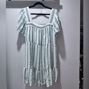 Rails Striped Dress in Green and White